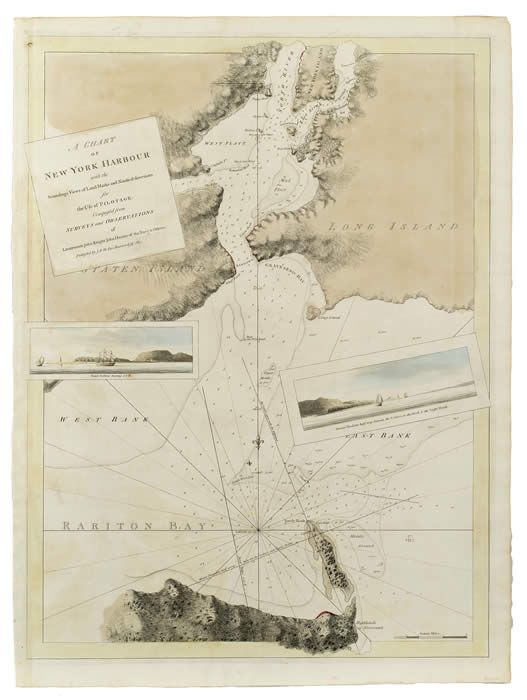 A chart of New York harbour. Image courtesy of the Gilder Lehrman Institute
