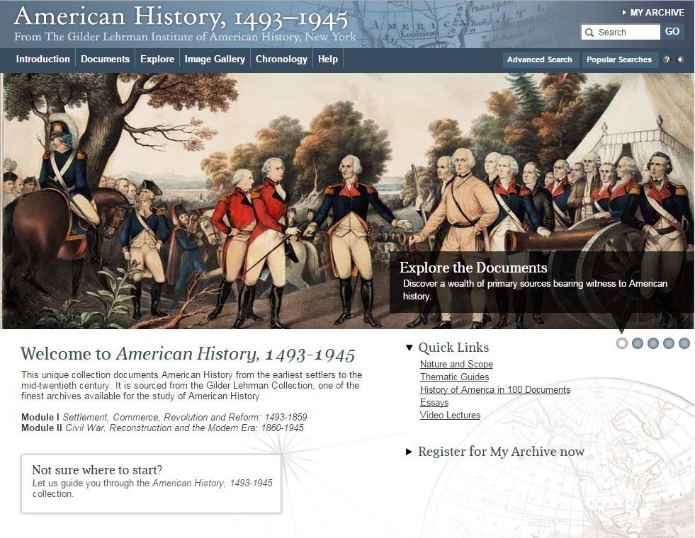 American History homepage